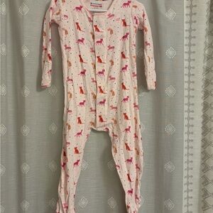 Magnetic Me cotton pink cheetah print footie